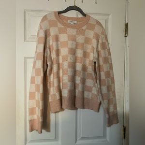 Pink and white checkered cropped sweater from Forever21+, 2x